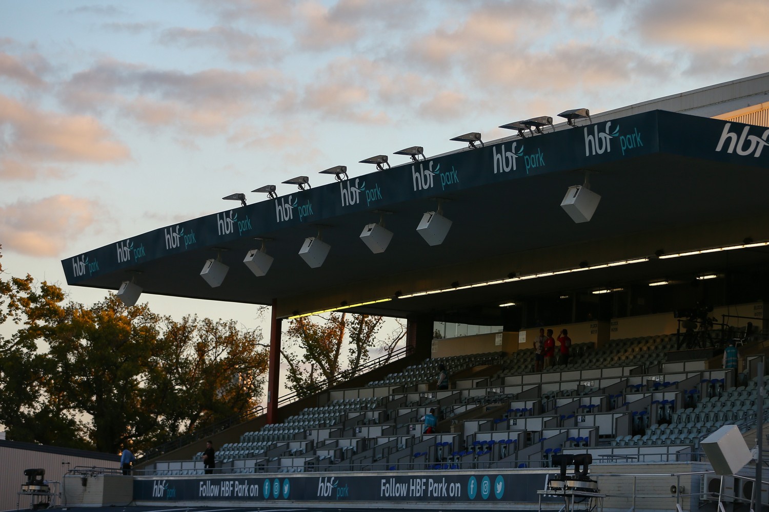 A photo of one of the seating stands at HBF Park